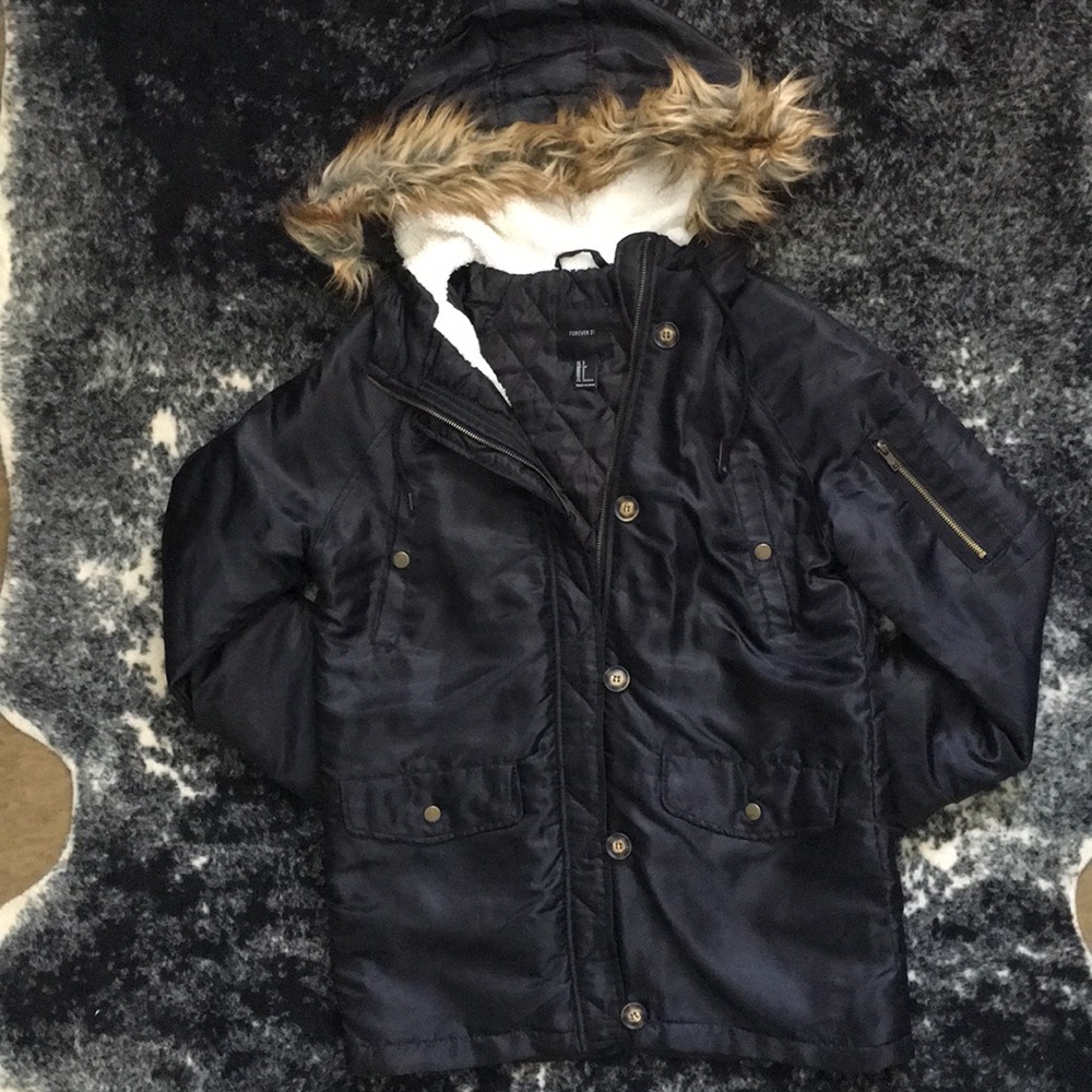 F21 Black Winter Jacket